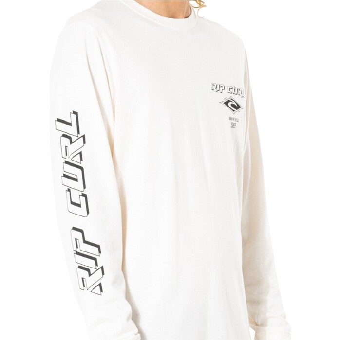 Rip Curl 2024 Fade Out Icon Langarm T-Shirt 0BQMTE - Bone